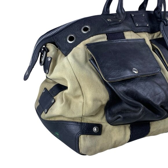 Will Leather Goods Canvas Leather Travel Duffle Bag Carry On Weekender - Picture 5 of 16